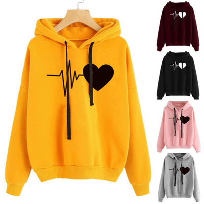 Heart Print Hoodies - ELITE EMPORIUM