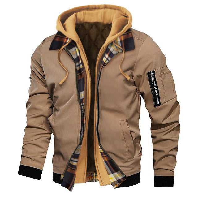 Men's Thick Solid Hooded Jacket - ELITE EMPORIUM