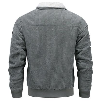 Winter Lapel Fleece Jacket With Pockets Warm Thicken Cotton Coat Men's Clothing - ELITE EMPORIUM