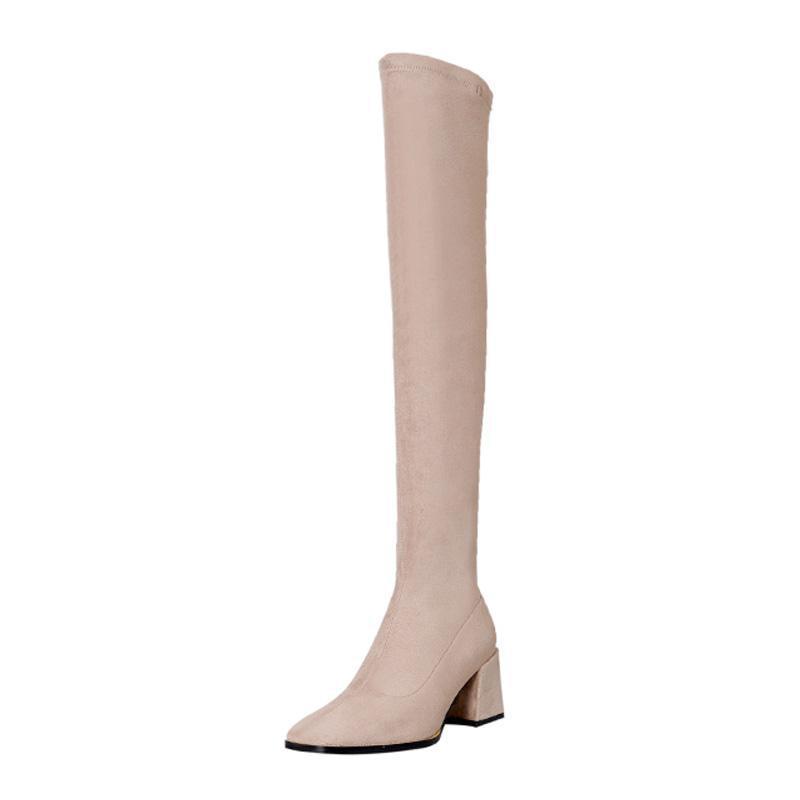 Over The Knee Thick Heel High Heel Boots - ELITE EMPORIUM