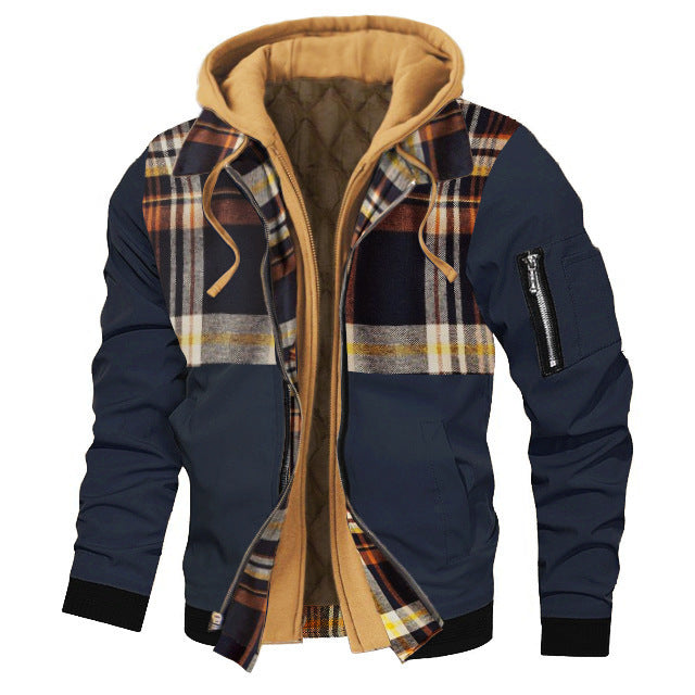 Men's Thick Solid Hooded Jacket - ELITE EMPORIUM