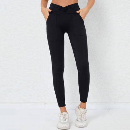 Pocket Quick-dry Hip Raise Skinny Yoga Pants - ELITE EMPORIUM