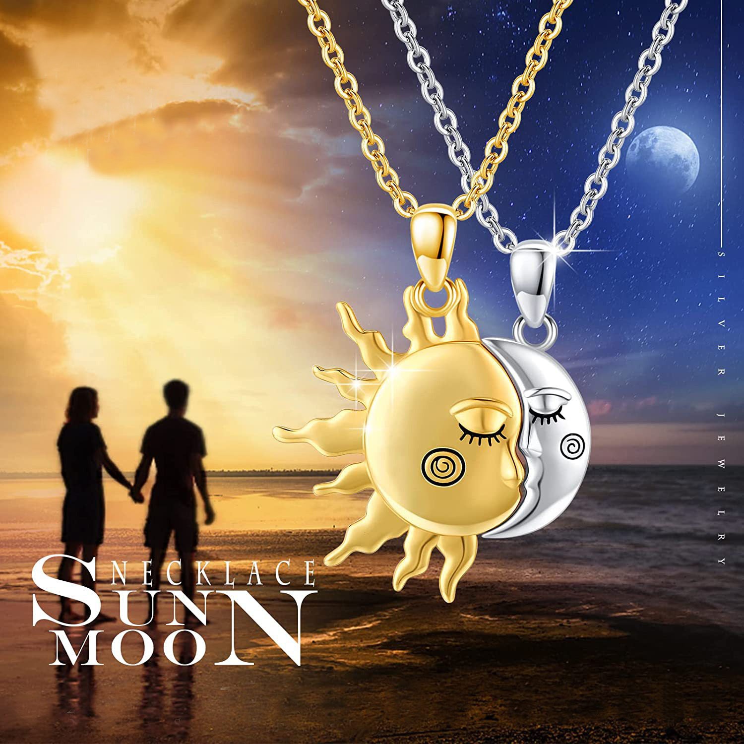 GOLDEN PLATED MOON AND SUN NECKLACES - ELITE EMPORIUM