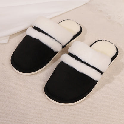 Rabbit Fur Cotton Slippers Fleece-lined Thickened Fluffy Slippers - ELITE EMPORIUM