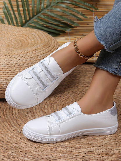 White Shoes Casual Versatile Slip-on Lazy Low-cut Flat - ELITE EMPORIUM