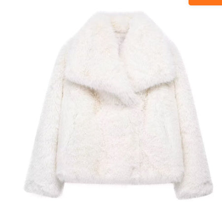 Winter Plush Coat Fashion Thicken Lapel Outwear Casual Long Sleeve Tops Womens Clothing - ELITE EMPORIUM