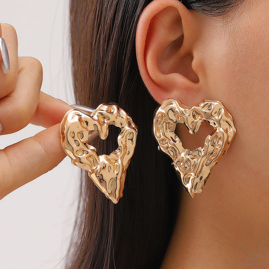 Hollow Heart-shaped Earrings - ELITE EMPORIUM