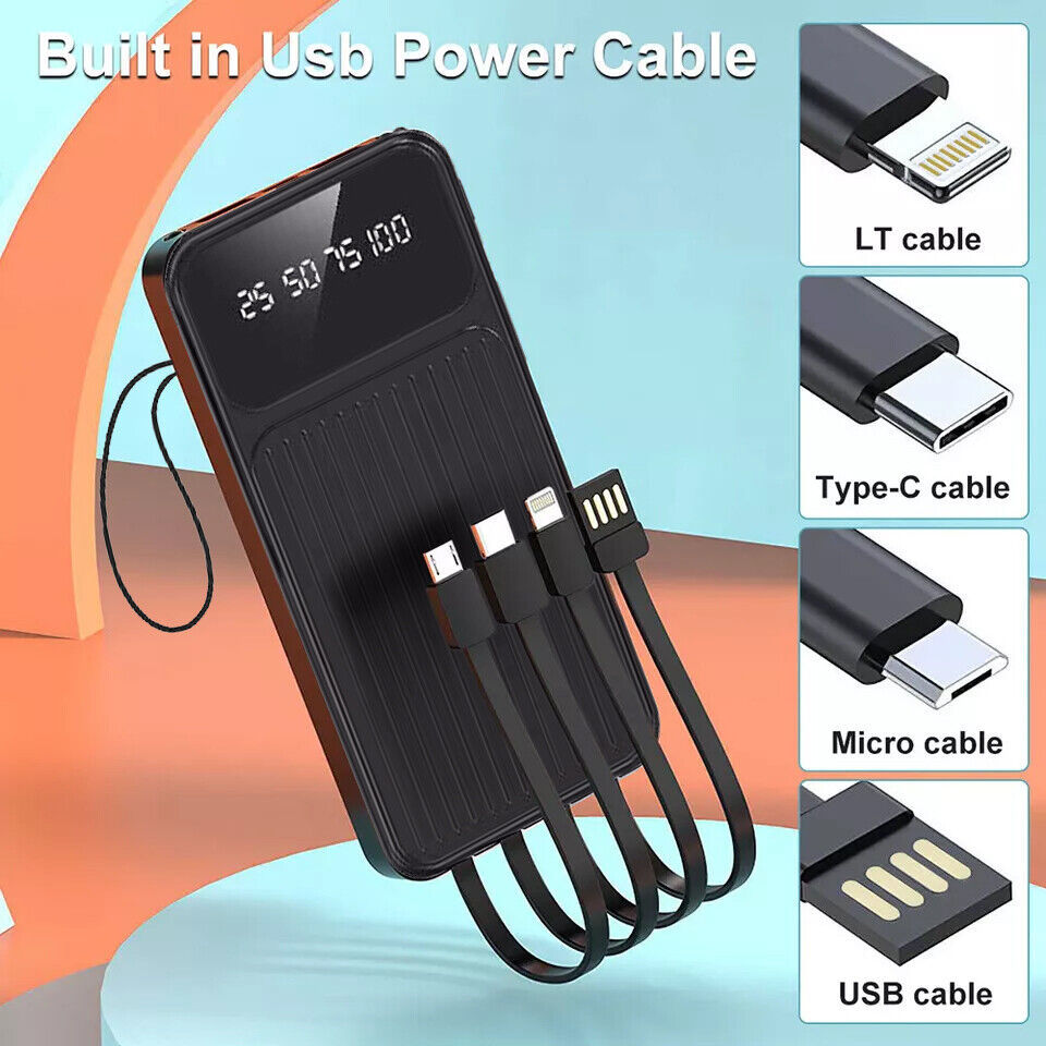 Portable  Power Bank 2 USB LED Fast Charger Battery Suitable For Mobile Phones - ELITE EMPORIUM