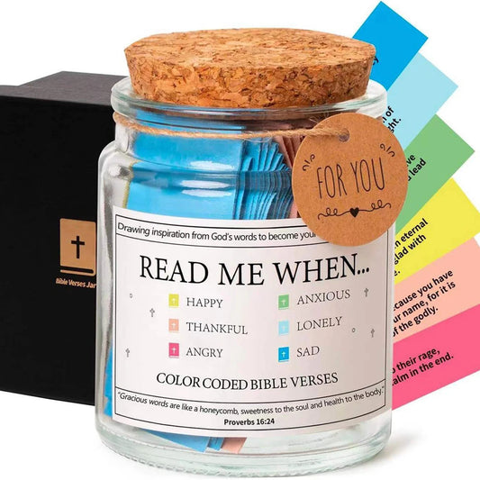 Bible Verses in A Jar Bible Verse Jar Christian Scripture Jar Christian Cards Jar Prayer Request Cards for Daily Reflection - ELITE EMPORIUM