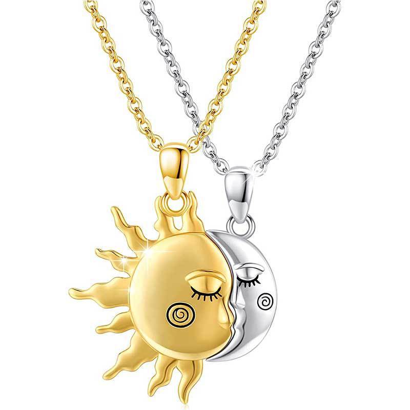 GOLDEN PLATED MOON AND SUN NECKLACES - ELITE EMPORIUM