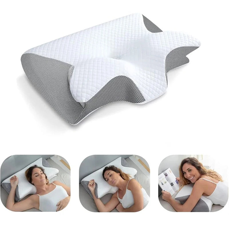 Memory Foam Cervical Pillow, 2 In 1 Ergonomic Contour Orthopedic Pillow For Neck Pain, Contoured Support Pillows,Neck Pillow - ELITE EMPORIUM