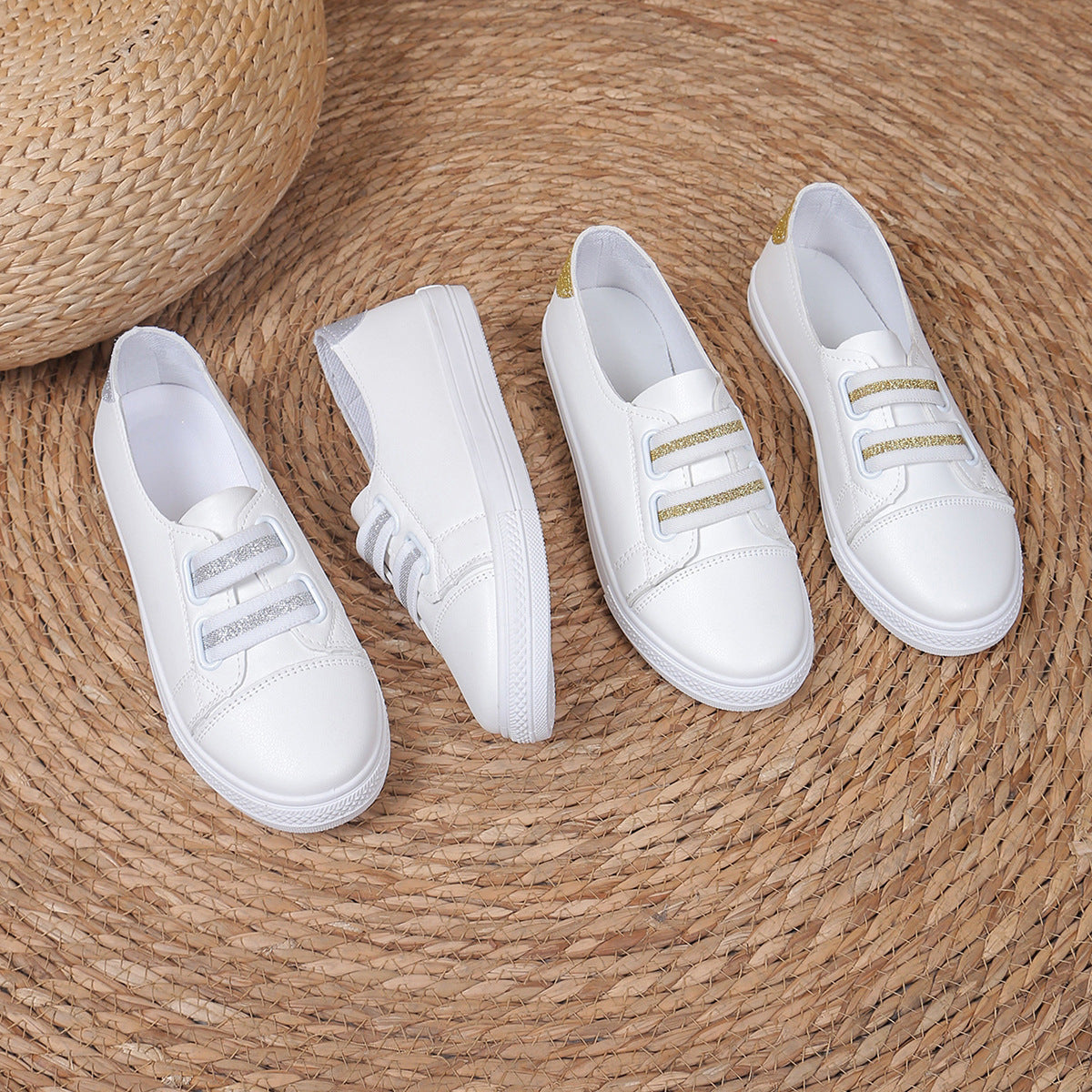 White Shoes Casual Versatile Slip-on Lazy Low-cut Flat - ELITE EMPORIUM