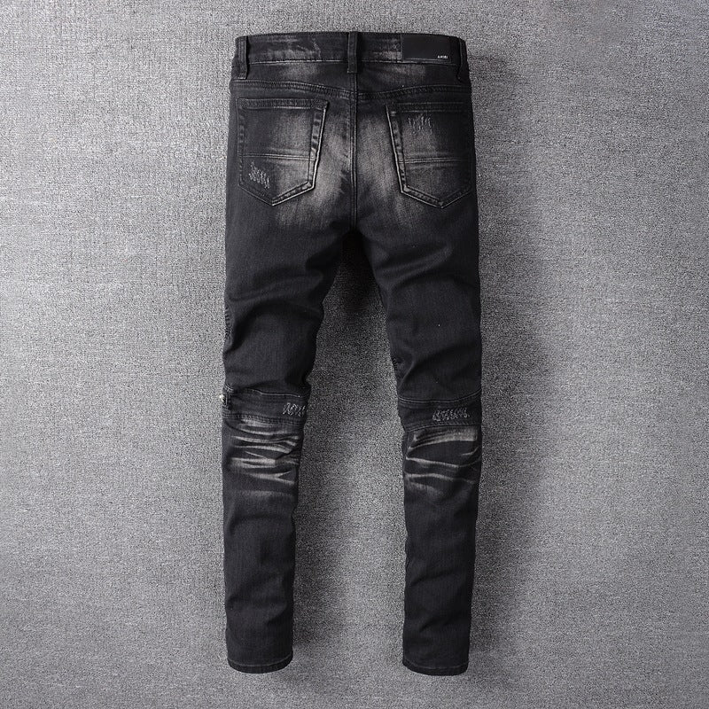 Stitched Motorcycle Jeans - ELITE EMPORIUM