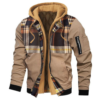 Men's Thick Solid Hooded Jacket - ELITE EMPORIUM