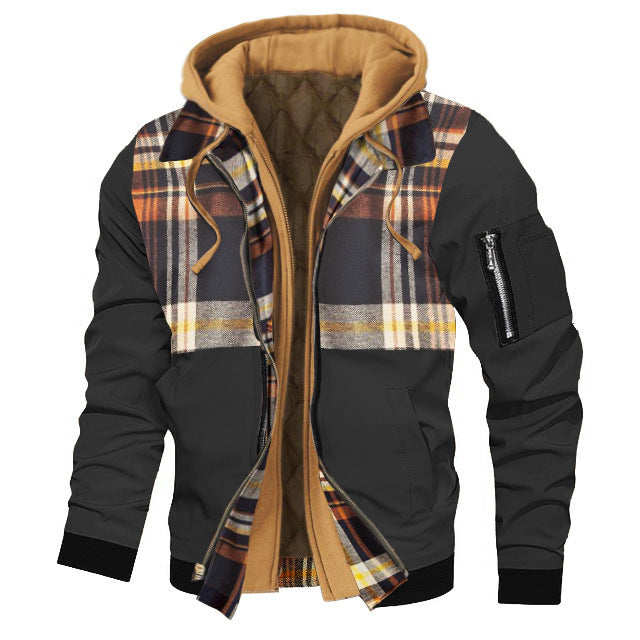 Men's Thick Solid Hooded Jacket - ELITE EMPORIUM