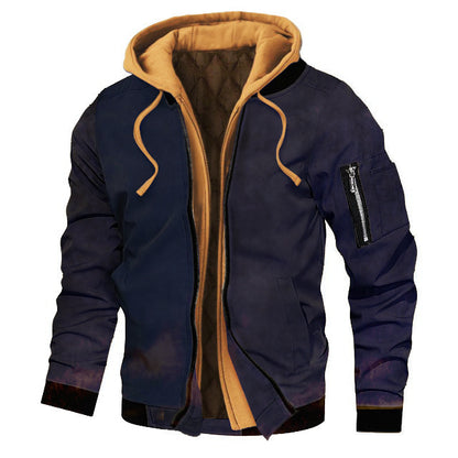 Men's Thick Solid Hooded Jacket - ELITE EMPORIUM