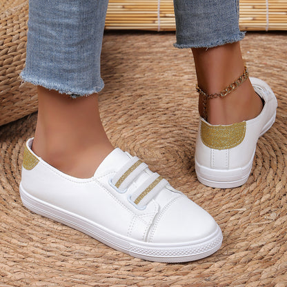 White Shoes Casual Versatile Slip-on Lazy Low-cut Flat - ELITE EMPORIUM